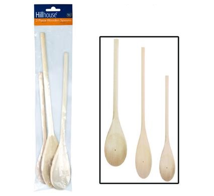 Hillhouse Wooden Mixing Spoon 3 Piece Set