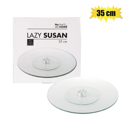 015-000210.jpg Lazy susan glass 35cm - Image 1