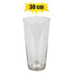 Vase glass florist tapered 30c m clear