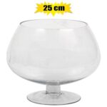 Vase glass footed 25x25cm asst d