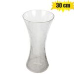 Vase Glass Embossed 30Cm Crack-Design