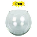 Vase glass florist ball 14.5x1 7.5cm cle