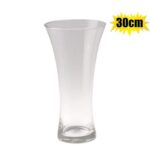 Vase glass florist concave 30c m clear