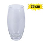 Vase glass clear convex 19cm