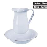 Water Pitcher Set 22Cm,Basin 34Cm Enamel