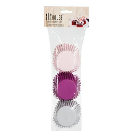 Hillhouse Paper Baking Cups - Assorted Colours (75 Pieces)