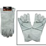 Bbq glove leather 35cm pair