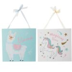 Plaque Mdf Unicorn/Llama 15X15Cm Asstd