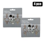 Hair Pins 4Pc Asstd Star &Amp; Snap Shape