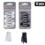 Hair Set Snap Pins 6Pc &Amp; 6Pc Hair Bands