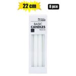 Candle basic dinner 22.5cm whi te 8pc