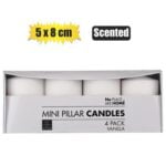 Candle-set 4pc pillars 5x8cm s cented