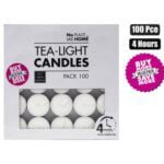 Candle tea-light white 3.5cm b ox-100
