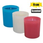 Candle In Holder Gls W/Design Scented