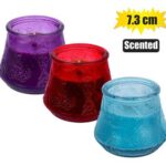 Candle In Holder Gls 7.3Cm Scented Asstd