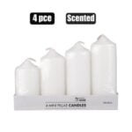 Candle-set 4pc mini pillars as td scente