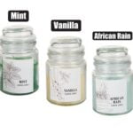 Candle in holder gls w/lid 11c m h/scent