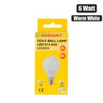 Globe Led Golf Ball 6W W/White 3000K Ses