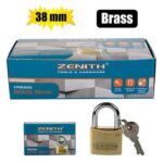 Padlock Zenith Brass 38Mm Boxed