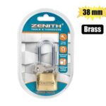 Padlock zenith brass 38mm long -shkl bl