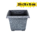 Planter 20X20X15Cm Square Plastic Grey