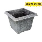 Planter 23X23X17Cm Square Plastic Grey
