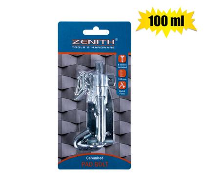 055-002901-ah.jpg Pad-bolt galv 100mm+screws zenith - Image 1