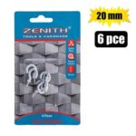 Cup-hooks white-pl-ctd 20mm 6p ce zenit