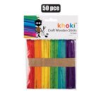 Art+craft Wooden Lolly Sticks Colour 50 Piece