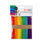 Art+craft Wooden Lolly Sticks Colour 50 Piece