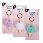 Keychain Faux Fur Ice Cream 12cm
