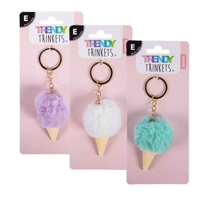 Keychain Faux Fur Ice Cream 12cm
