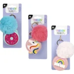 Keychain With Pop Out Brush and Faux Fur 7cm