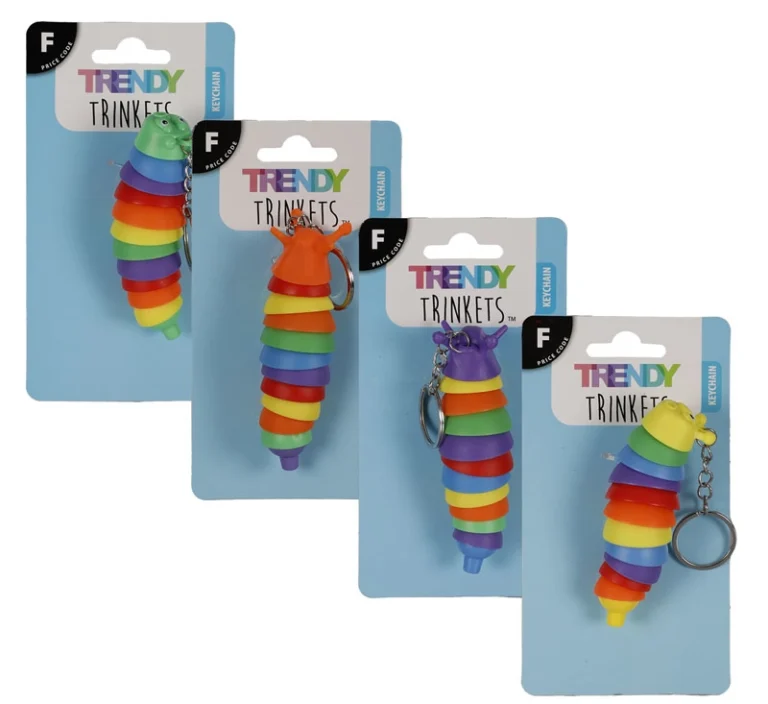 Keychain Sensory Wriggle Slug Rainbow