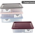 Container Snack Box 5-Div 22Cm Square