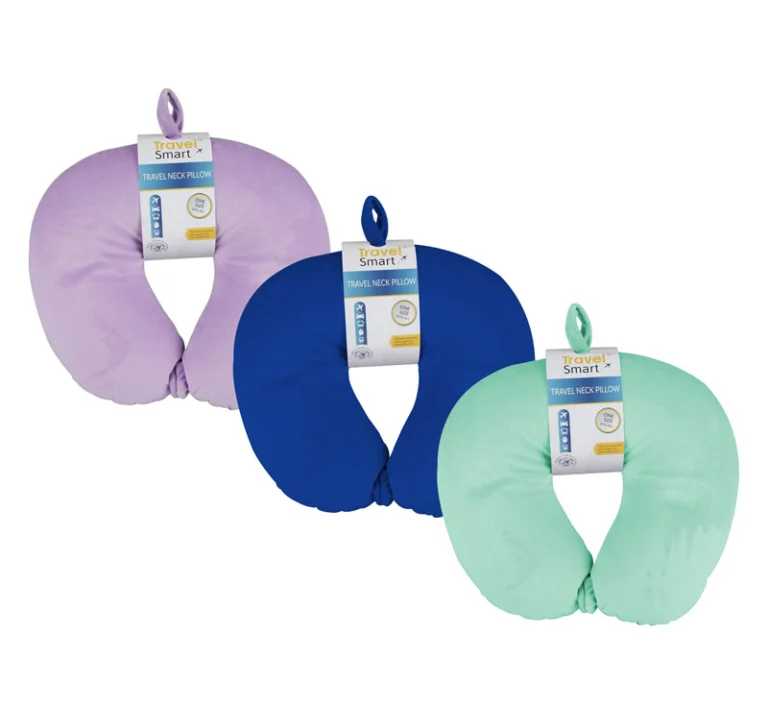 Travellers Neck Pillow With Fastener Foam Filled