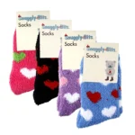 Fluffy Winter Socks Heart Designs