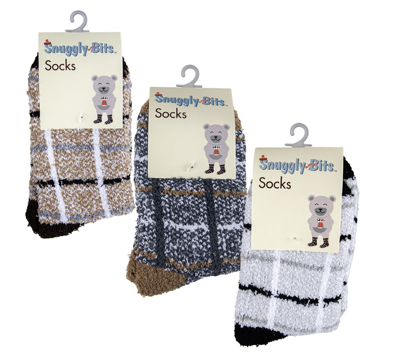 Unisex Fluffy Winter Socks Check Designs