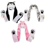 Kids Beanie Animal With Long Earflaps And Pockets