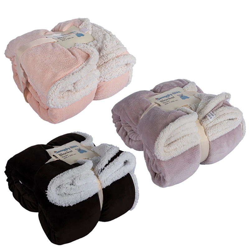 175-000125 Flannel With Sherpa Blanket 200x200cm