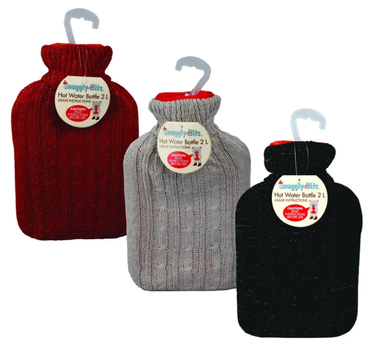 2L Hot Water Bottle With Knitted Cover