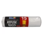 Refuse Bag 15pc Clear 750x950mm