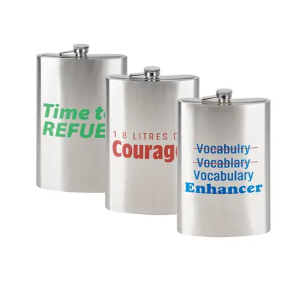 Giant 27cm Hip Flask with Words - 1.8L