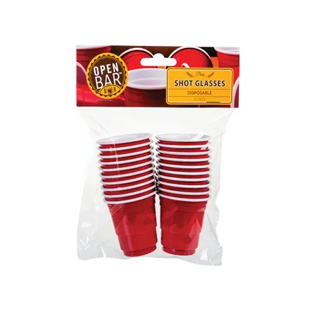 Open Bar Plastic Mini Pong Cups, 20-piece x 9g