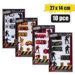 Die cast set racers & fig 10pc 27x14cm