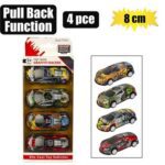Die cast set of 4 racers pull back 8cm