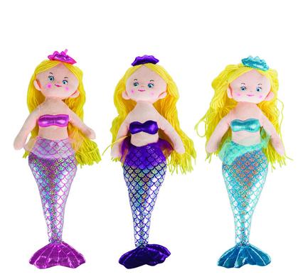 361-010027.jpg Doll Rag Mermaid Asstd Col 50Cm - Image 1
