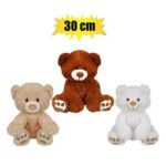 Plush bear sitting asstd 30cm