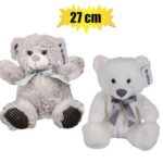 Plush bear traditional w/bow 2 7cm