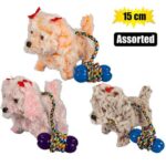 Plush dog walking b/o asstd 15 cm